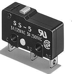 Китай Держатель винта плунжера 5A 250VAC 30VDC 0.49N Pin действия SPDT переключателя SS-5-FT OMRON щелчковый продается