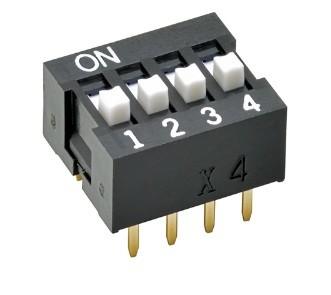 China De ONDERDOMPELING van de de ONDERDOMPELINGSschakelaar van a6e-4104-n SMD OP SPST 4 hief WEG Dia 0.025A 24VDC op Te koop