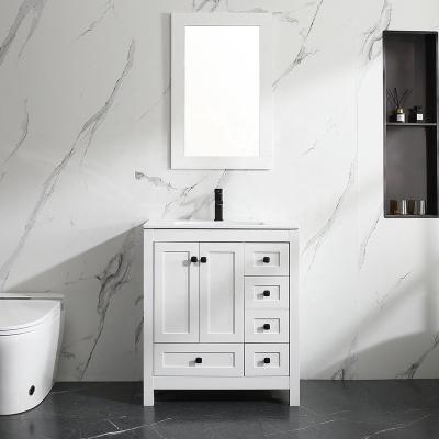 China Modern 30'' Bathroom Vanity Set Waterproof High Quality Bathroom Cabinets High-Definition Mirror Bathroom Vanities for sale