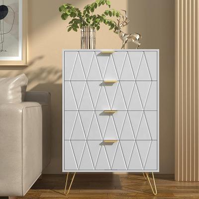 China Assembled Line Series 4 Drawers Living Room Cabinets Luxury Chest Of Drawers Metal Legs Tall Storage Cabinets for sale