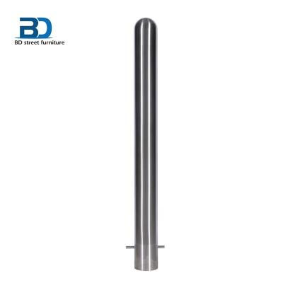 China 304ss 89mm stainless steel 304 factory price semi dome top root bollard fixed post for sale