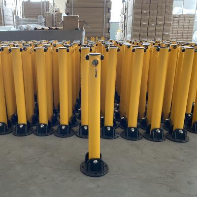 China Galvanized Steel Integral Steel Lock Surface Mounted Foldable Down Bollard For Parking Lot Or Driveway for sale