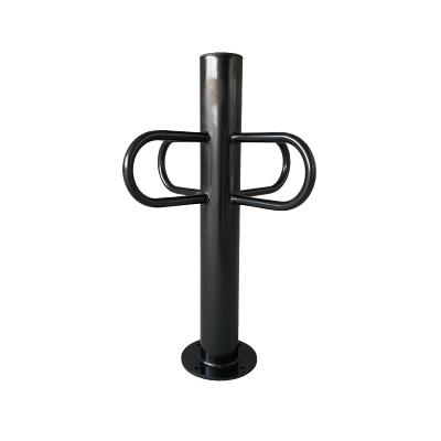 China Carbon Steel Commercial Post Bike Parking Rack 4-Way Pedestal Bike Rack for sale