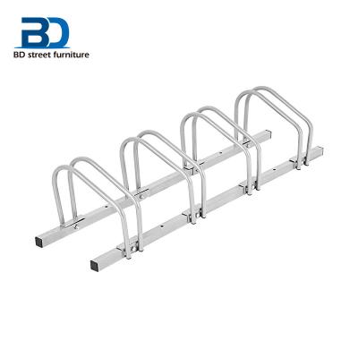 China Carbon Steel Outdoor Hot Dipped Galvanization 4 Capacity Parking Bicycle Rack Bracing Rack for sale