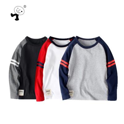 China Anti-Shrink Factory Customize Kids Clothing T-Shirt Young Boys Long Sleeve Casual T Shirt For 4-14 Years Old Boys for sale