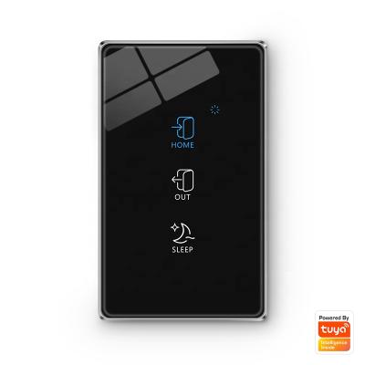 China Tempered glass + standard US N line 3 life smart switch app aluminum alloy frame life smart switch wifi scene life strip battery scene switch for sale