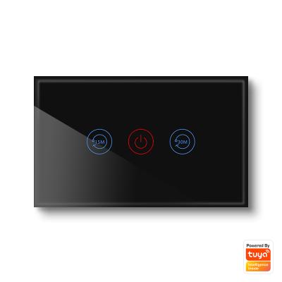 China Tempered glass + metal frame Tuya Smart life zigbee us switches smart switch 3 wifi boiler wall strip touch tempered glass smart boiler for sale