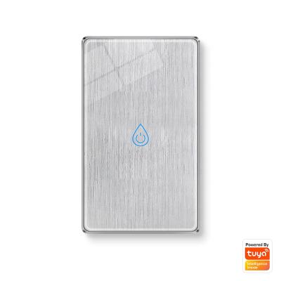 China 20a tempered glass smart switch tuya smart wifi boiler switch us standard silver water heater wireless remote control timing switch for sale