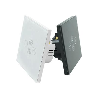 China Tuya Smart Life Smart Life UK EU Wifi 4 Standard Band Fan Lamp Switch For Mobile Phones Remote Control for sale