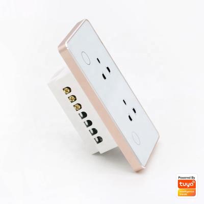 China USA residential/multi-purpose smart wifi socket control mobile phone socket touch wall APP control smart life tuya wall socket for sale