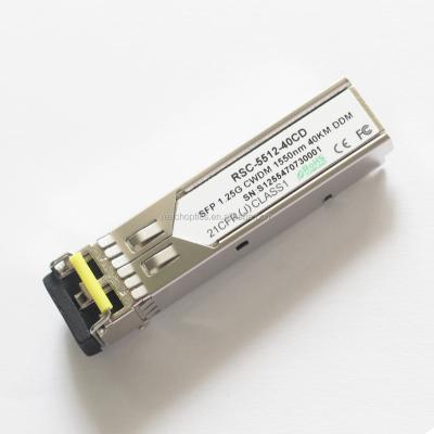 China CWDM Network CWDM SFP 1.25G 1550nm Transceiver Module 40km LC Interface With DDM Function for sale