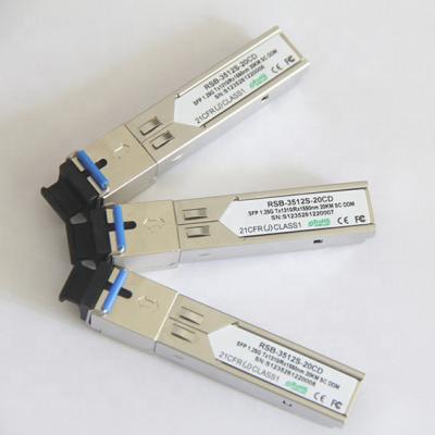 China Network Competitive Price 1.25G BiDi SFP Optical Transceiver 3km Range 1310nm NM TX/1550 RX for sale