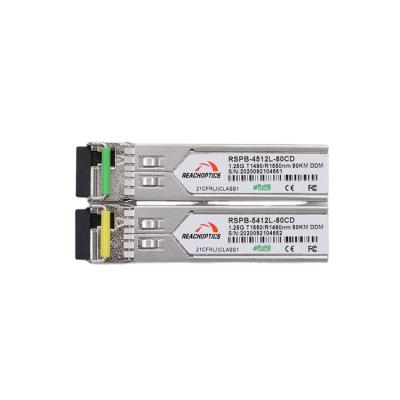 China Optical Network Reachoptics Good Sales 1.25G BiDi SFP Module 1490/1550nm 80km Optical Transceivers for sale