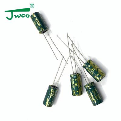 China Lighting/Charger JWCO 470uf 16v 6*12 SI Low ESR Capacito Aluminum Electrolytic High Voltage Capacitors for sale