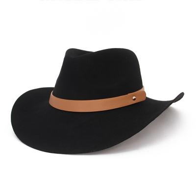 China 2021 new fashion image wool felt jazz hat autumn and winter western cowboy hat for sale