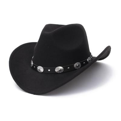 China New Style Jazz Style GEMVIE Image Fashion Western Cowboy Hat Wholesale Felt Hat for sale