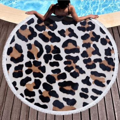 China Wholesale High Quality QUICK DRY Monogram QUICK DRY Round Leopard Printed Microfiber Beach Towel for sale