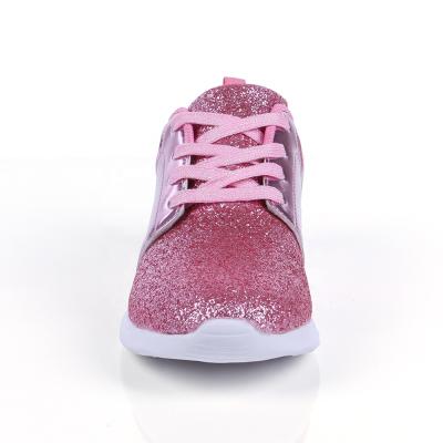 China Wholesale PU Monogram Woman Glitter Tennis Shoes for sale