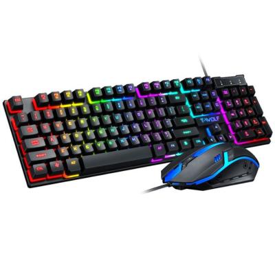 China For PC Game Gaming Cable Keyboard and Mouse RGB Backlit Combo Gaming Keyboard with Multimedia Keys for Windows PC Gamers for sale