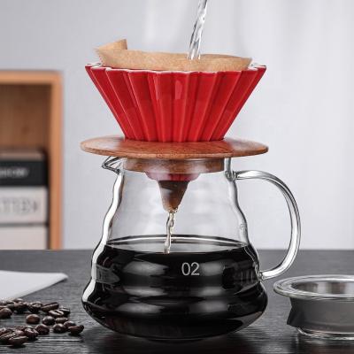 China Sustainable New Arrival Espresso Coffee Filter Cup Ceramic Pour Over Coffee Maker With Stand V60 Funnel Dripper Coffee Accessories for sale