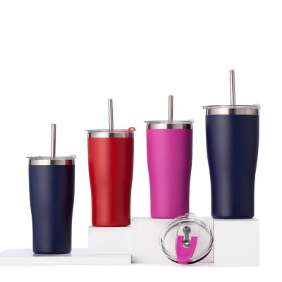 China Sustainable New Arrival Stainless Steel Cups Tumbler 20 Oz Vacuum Tumbler Travel Mug With Straw for sale