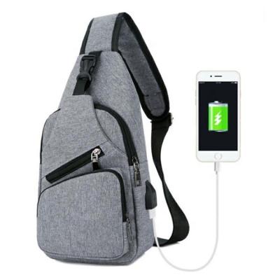 China New Design Eco-friendly Chest Sling Shoulder Men Chest Bag With USB Charging Bag Small Cross - Body Bag 2019 for sale