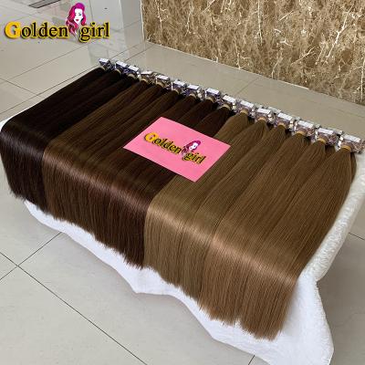 China No 100% Raw Rejection Girl Supplier Girl Grade 12a Virgin Hair Extensions Tape Hair Extensions Wholesale Ins Gold Remy Hair Extensions for sale