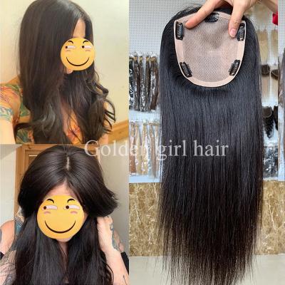 China No Shedding Wholesale Clip In Hairpiece 100% Remy Virgin Women Hair Extensions In Stock Ready To Ship Hair Silk Low Topper for sale