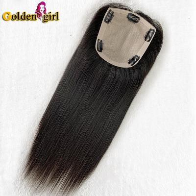 China No Shedding Ready To Ship In Stock Cheapest Stock Natural High Quality Remy Hair Wig Silk Hair Topper Hairpiece Silk Topper Woman for sale