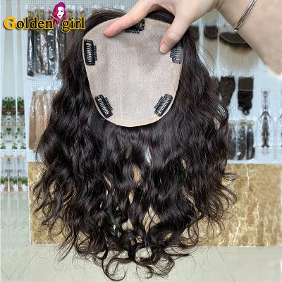 China 100% No Shedding Wholesale Women's Hair Replacement System 100% Curly Hair Curly Hairpiece Bangs 14x15 Amazing Wavy Virgin Silk Remy Basic for sale