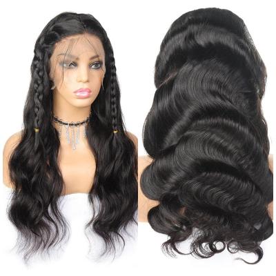 China Straight 13x4 HD Lace Front Wigs Body Wave Human Hair Transparent Hair For Black Women, 150% Density Pre Plucked andBleached Natural Hairline for sale