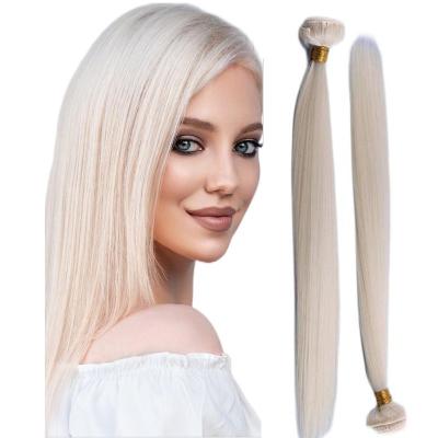 China Sew-in Silky Soft Straight Synthetic Hair Bundles 3 210g Bundles As Real Blonde Hair 613 Machine Double Weft Extensions for sale