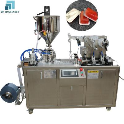 China Mini Food Type Automatic Honey Butter Jam Chocolate Blister Packing Machine For Olive Oil Cheese for sale