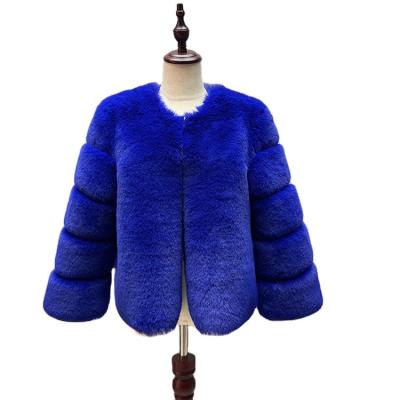 China 2021 Winter Import Ladies Soft Comfortable Anti-Shrink Popular Blue Keep Warm Women Faux Fur Coat for sale