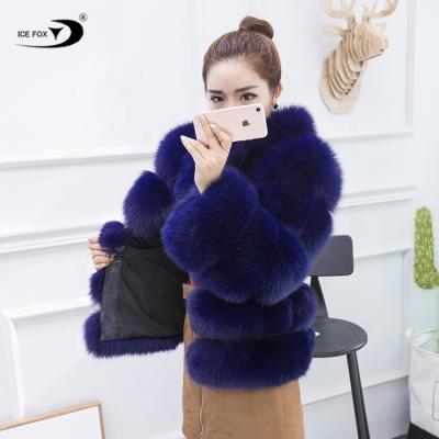 China Genuine Fox Fur Coat Women Real Fox Fur Coat Women Winter Fur Jacket Wholesale Thick Reversible Pink Coat Women for sale