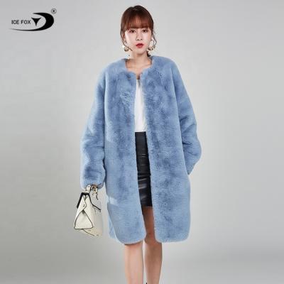 China 2022 Winter Girl Fashion Long Fur Jacket Thick Faux Fur Coat Women Anti-Shrink Rabbit Fur Coat for sale