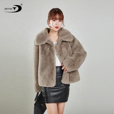 China 2020 Fashion Best-selling Winter Women's Rabbit Fur Coat Faux Fur Coat Anti-Shrink Short Women's Faux Fur Coat for sale