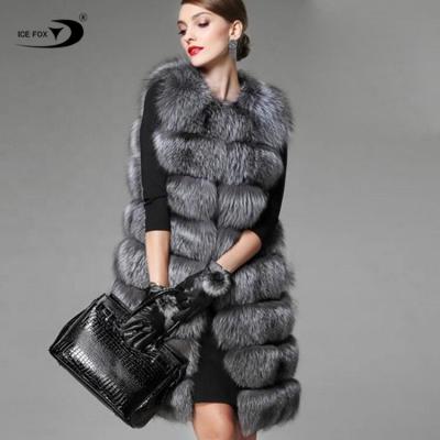 China Viable Manufacturers Wholesale Faux Fur Vest Long Fox Color Stitching 2020 New Faux Fur Vest Women for sale