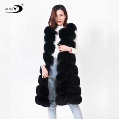 China Factory Direct Wholesale Price Women's Real Fox New Fashion Fox Fur Vest Winter Viable Long Fur Vest Women's Vest for sale