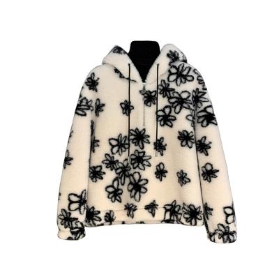 China New Lamb Fur Hoodies Softness Custom Made Wholesale Warm Breathable Faux Fur Women Embroidery Fur Oversized Hoodie for sale