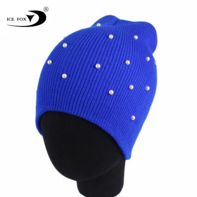 China Good Quality Wool Custom Wholesale Pearl COMMON Hot Selling Knitting Hat For Women for sale