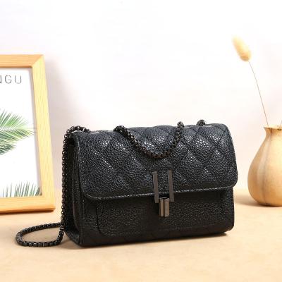 China Wholesale Fashionable Women Chain Handbags Shoulder Bag PU Ladies Handbag Sling Luxury Leather Bags For Ladies Women for sale