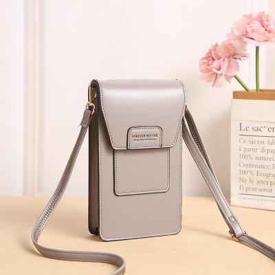 China NEW Fashion High Quality Durable Leather Mini Women Shoulder Bag PU Touch Screen Phone Bag for sale