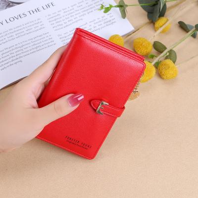 China Anti-Theft Women Short Clutch Wallet Large Capacity Wallets PU Leather Female Purse Lady Simple Zipper Coin Purses Card Holder for sale