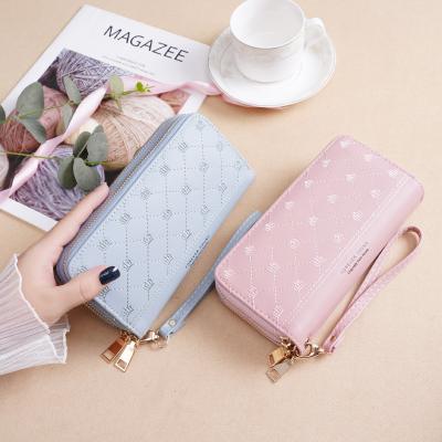 China NEW Lady Anti-theft Large Capacity Women's Purse Famous Wallet Deaigns PU Leather ATM Card Wallet Zipper Doubles Purse for sale