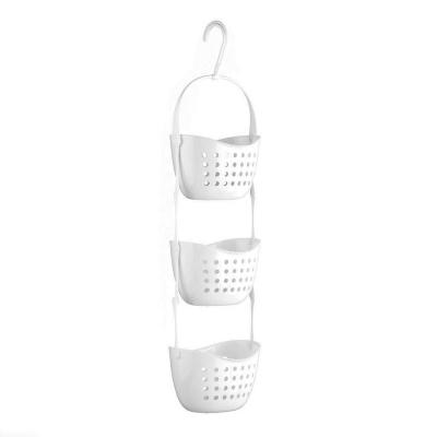 China Household Use 10 Years Export Experience 3 Tier Bathroom Shower Caddy Bath Rack Plastic Hanging Over Baskets Unit Shower Organizer for sale