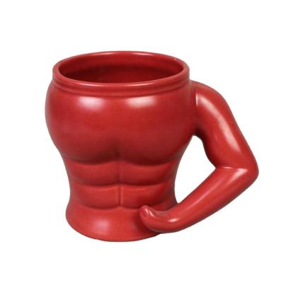 China Viable Coffee Tea Muscle Mug - Creative Gift - Ceramic Mug - Color Red - 12oz for sale