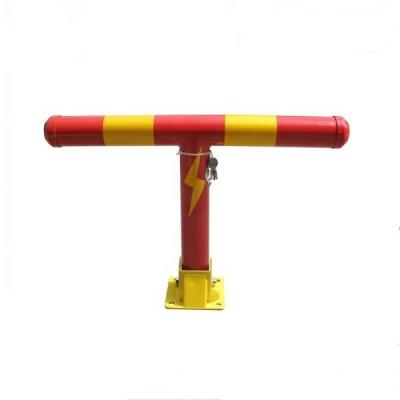 China Reflective Steel Red Base T Steel Parking Barrier for sale