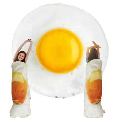 China Mexican High Quality Funny Gifts Double Sided Mexican Fried Poached Food Egg Throw Blanket for sale