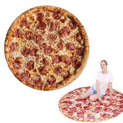 China Cozy Novelty Custom Design Round Original Fleece Pan Pizza Mexican Flannel Blankets for sale